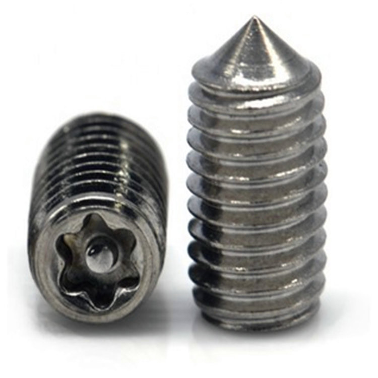 Rustfritt stål 316 M8 torx pin settskrue med kjeglespiss