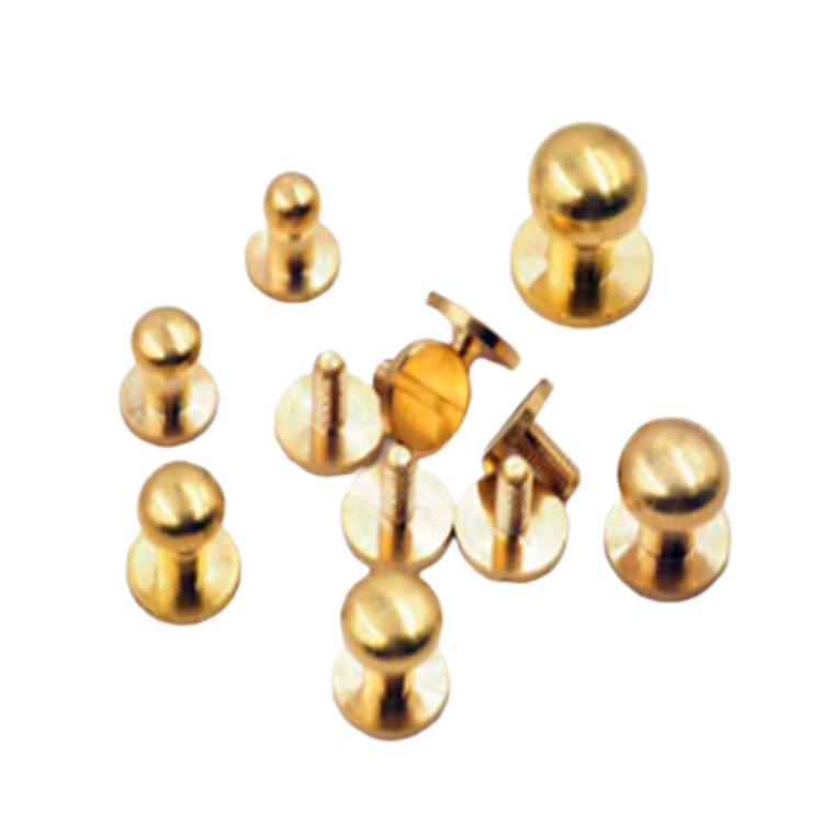 4mm-10mm solid messing skruerygg Sam Brown Button Stud For lær