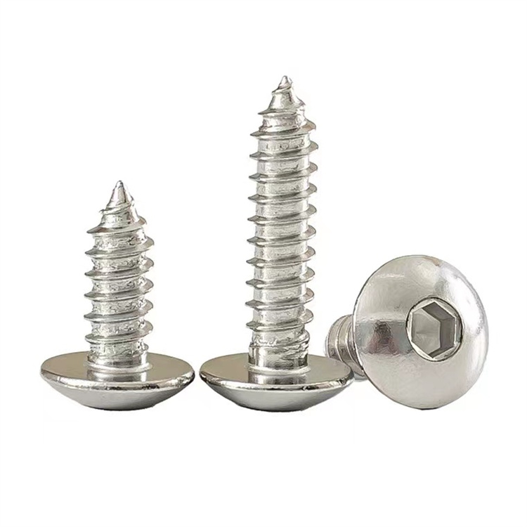 Rustfritt stål m4 socket unbrakon paraply hode treskrue (1) Rustfritt stål m4 socket unbrakon paraply hode tre skrue