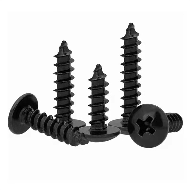 M4 pannehode din 7981 galvaniserte sorte skruer for plast