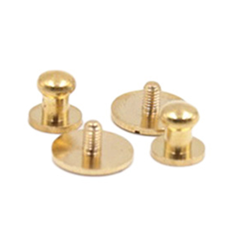 Nytt design Solid Messing Sam Brown Button Stud For lær
