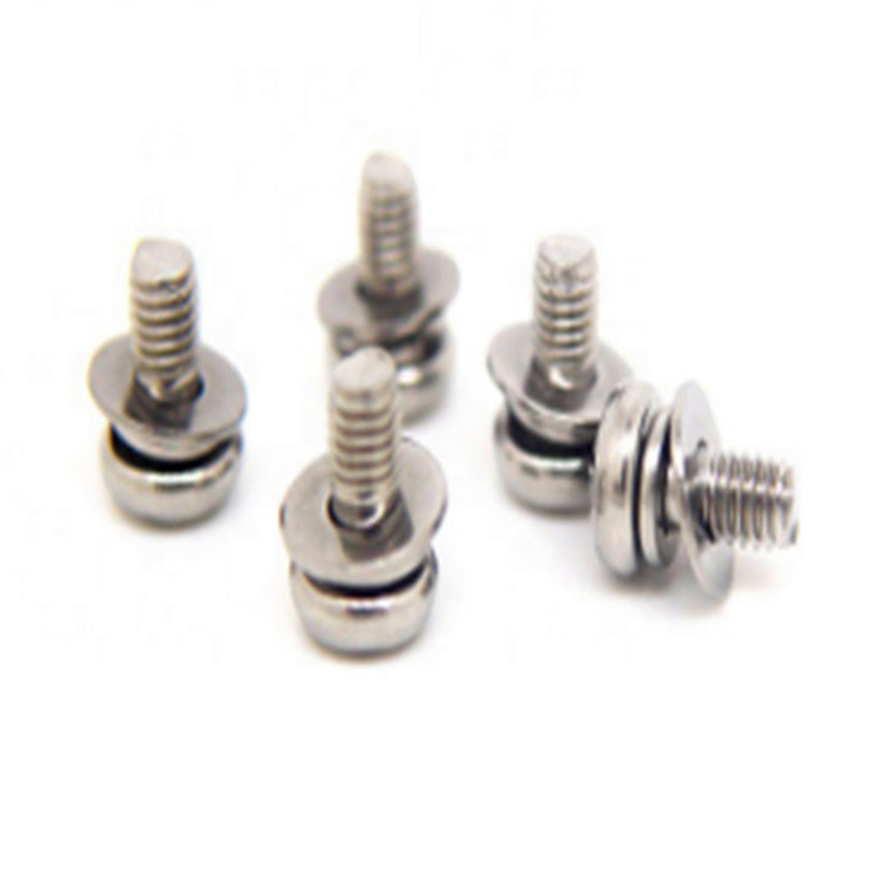 M3x6mm Passivation Pan Head Cross Split Plain Washer Sett Skrue
