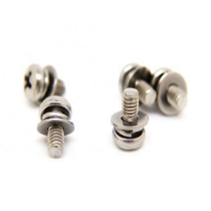 M3x6mm Passivation Pan Head Cross Split Plain Washer Sett Skrue M3x6mm Passivation Pan Head Cross Split Plain Washer Sett Skrue