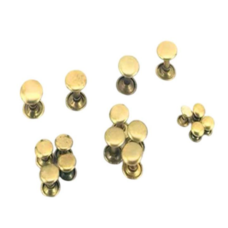 Mer skinnende solid messing doble sidenagler for bagasjeskinn