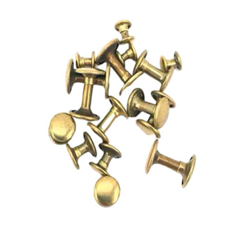 Mer skinnende solid messing doble sidenagler for bagasjeskinn Mer skinnende solid messing doble sidenagler for bagasjeskinn