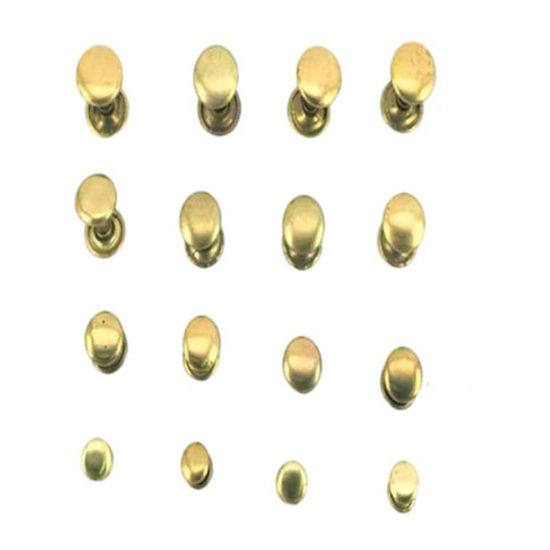 Mer skinnende solid messing doble sidenagler for bagasjeskinn Mer skinnende solid messing doble sidenagler for bagasjeskinn