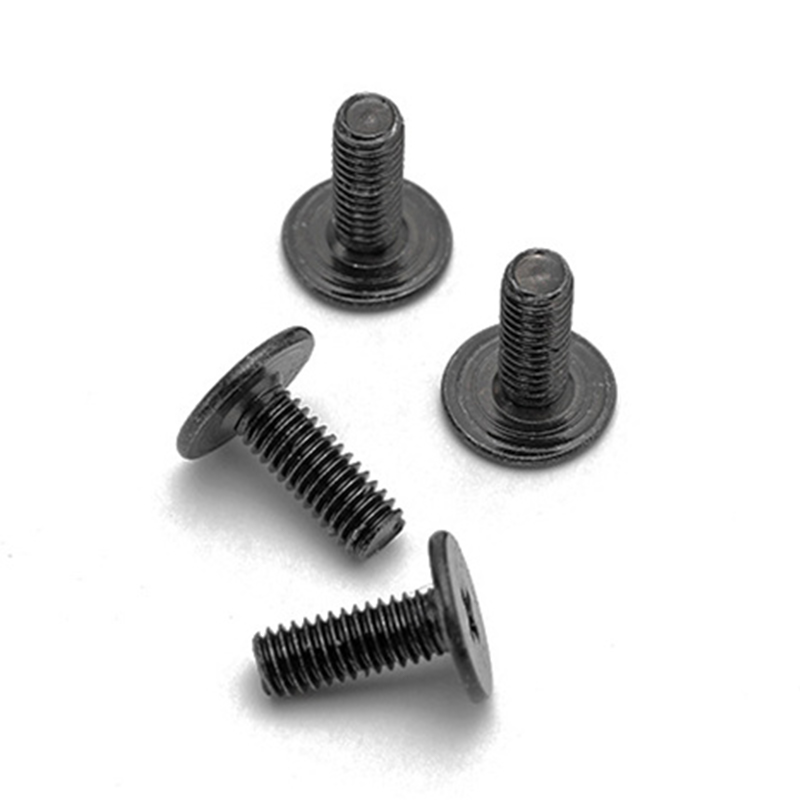 Sort m2 karbonstål flatt hode 3mm datamaskinskrue