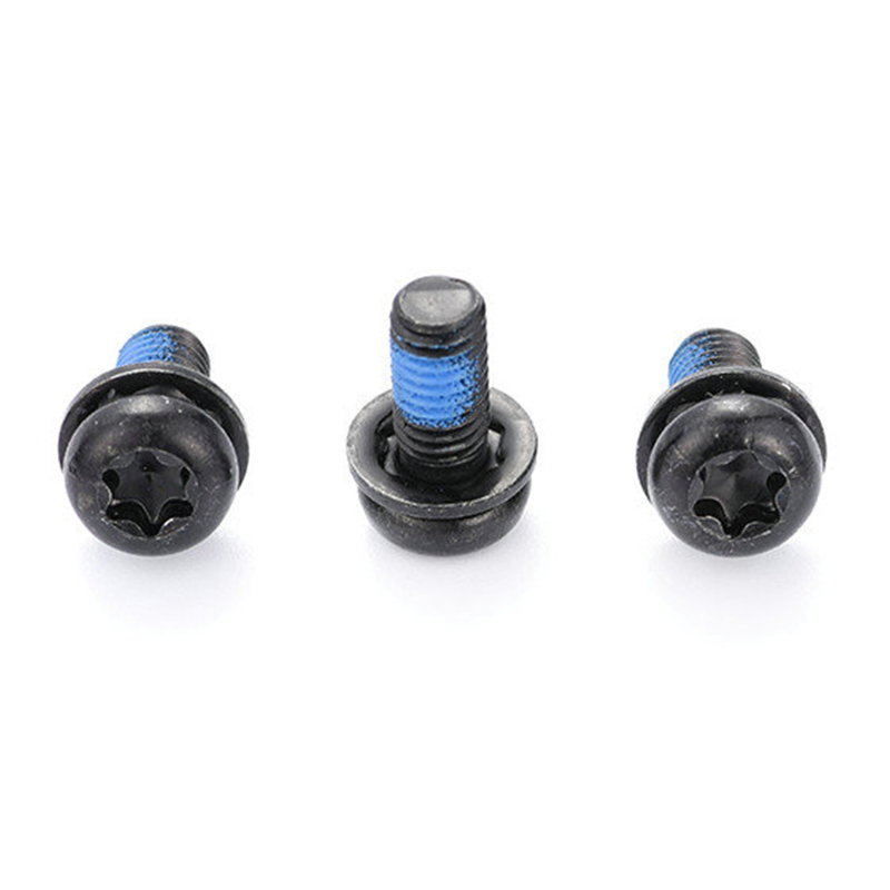 Sort torx trippel settskrue med rund hode med nylonlapp Sort torx trippel settskrue med rund hode med nylonlapp