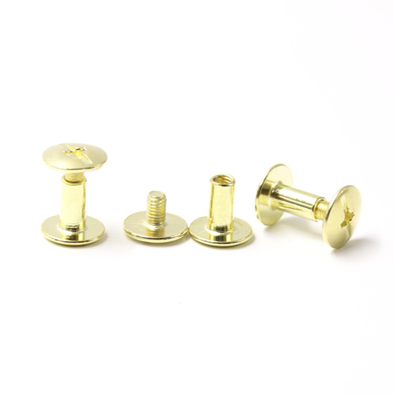 Gyldent karbonstål pannehode 8mm chicago skrue for meny Gyldent karbonstål pannehode 8mm chicago skrue for meny