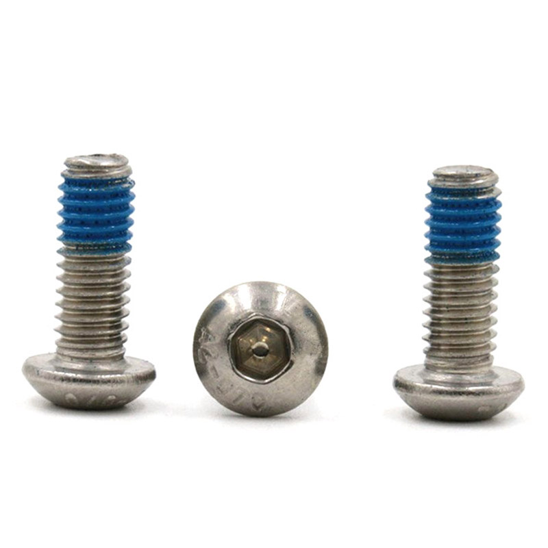 M3 rustfritt stål knapphode sekskantet hsocket mini mikro skrue med nylon lapp M3 rustfritt stål knapphode sekskantet hsocket mini mikro skrue med nylon lapp